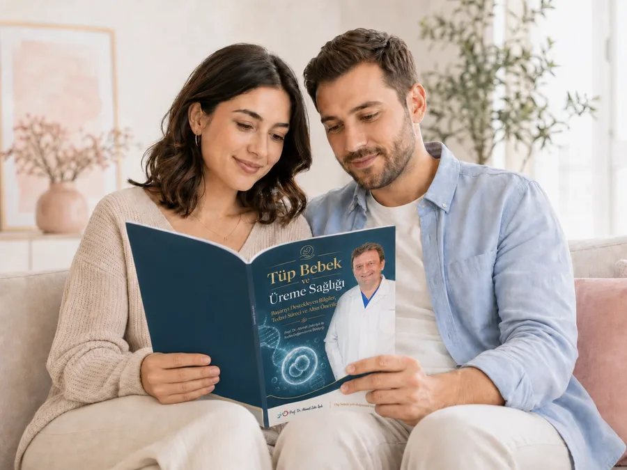 Tüp bebek kitabını birlikte okuyan çift